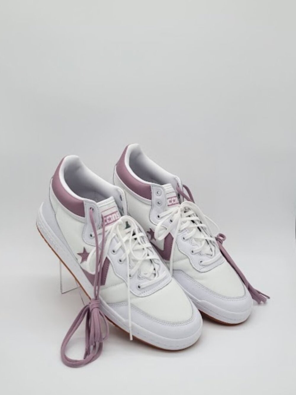 CONVERSE CONS Fastbreak Pro Leather Nylon White Mauve Sneakers M 11/W 12.5 NWOB